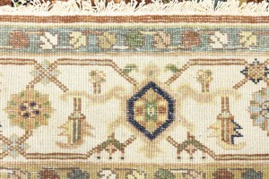 Rust & Cream Tribal Geometric 6X9 Indo-Karajeh Oriental Rug