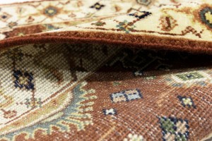 Rust & Cream Tribal Geometric 3X8 Indo-Karajeh Oriental Runner Rug