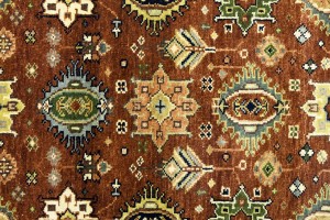 Rust & Cream Tribal Geometric 3X8 Indo-Karajeh Oriental Runner Rug