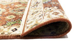 Rust & Cream Tribal Geometric 3X8 Indo-Karajeh Oriental Runner Rug