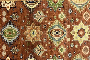 Rust & Cream Tribal Geometric 3X8 Indo-Karajeh Oriental Runner Rug
