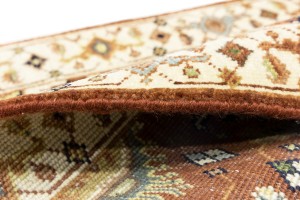 Rust & Cream Tribal Geometric 3X10 Indo-Karajeh Oriental Runner Rug