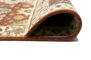 Rust & Cream Tribal Geometric 3X12 Indo-Karajeh Oriental Runner Rug