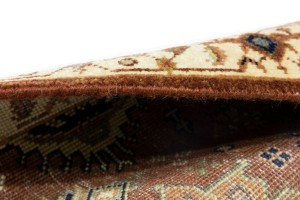 Rust & Cream Tribal Geometric 3X12 Indo-Karajeh Oriental Runner Rug
