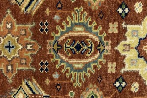 Rust & Cream Tribal Geometric 3X12 Indo-Karajeh Oriental Runner Rug