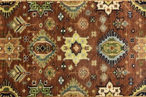 Rust & Cream Tribal Geometric 3X12 Indo-Karajeh Oriental Runner Rug