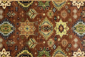 Rust & Cream Tribal Geometric 3X12 Indo-Karajeh Oriental Runner Rug