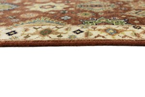 Rust & Cream Tribal Geometric 3X12 Indo-Karajeh Oriental Runner Rug