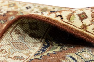 Rust & Cream Tribal Geometric 3X12 Indo-Karajeh Oriental Runner Rug