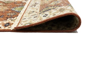Rust & Cream Tribal Geometric 3X12 Indo-Karajeh Oriental Runner Rug
