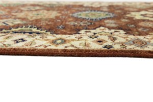 Rust & Cream Tribal Geometric 2'5X13'9 Indo-Karajeh Oriental Runner Rug