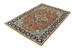 Rust Floral 4X6 Sarouk Goravan Heriz Oriental Rug