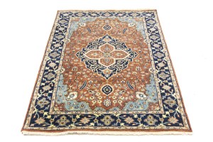 Rust Floral 4X6 Sarouk Goravan Heriz Oriental Rug