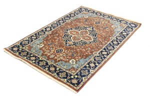 Rust Floral 4X6 Sarouk Goravan Heriz Oriental Rug