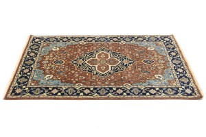 Rust Floral 4X6 Sarouk Goravan Heriz Oriental Rug