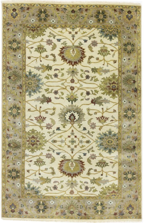 Cream Floral Osh Chobi 5X8 Peshawar Oriental Rug