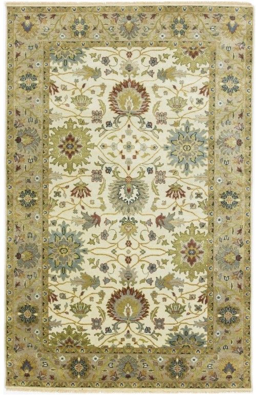 Cream Floral Osh Chobi 6X9 Peshawar Oriental Rug