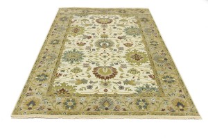 Cream Floral Osh Chobi 6X9 Peshawar Oriental Rug