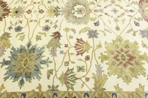 Cream Floral Osh Chobi 9X12 Peshawar Oriental Rug