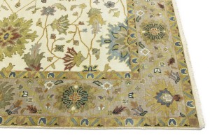Cream Floral Osh Chobi 9X12 Peshawar Oriental Rug