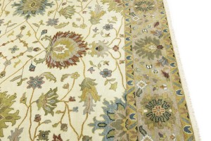 Cream Floral Osh Chobi 9X12 Peshawar Oriental Rug
