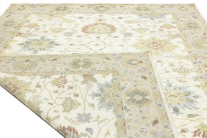 Cream Floral Osh Chobi 9X12 Peshawar Oriental Rug
