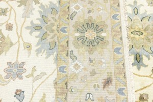 Cream Floral Osh Chobi 9X12 Peshawar Oriental Rug