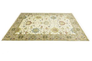 Cream Floral Osh Chobi 9X12 Peshawar Oriental Rug