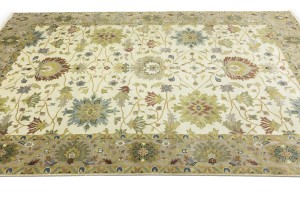 Cream Floral Osh Chobi 9X12 Peshawar Oriental Rug