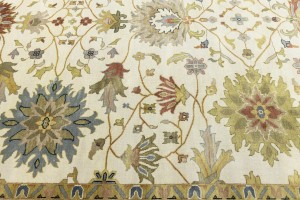 Cream Floral Osh Chobi 10X14 Peshawar Oriental Rug