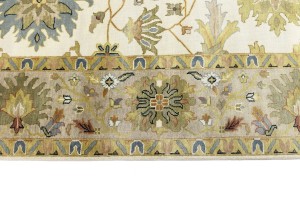 Cream Floral Osh Chobi 10X14 Peshawar Oriental Rug