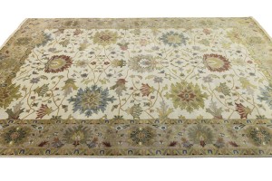 Cream Floral Osh Chobi 10X14 Peshawar Oriental Rug