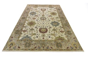 Cream Floral Osh Chobi 10X14 Peshawar Oriental Rug