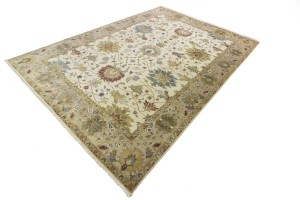 Cream Floral Osh Chobi 10X14 Peshawar Oriental Rug