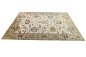 Cream Floral Osh Chobi 10X14 Peshawar Oriental Rug