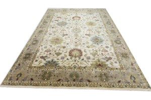Cream Floral Osh Chobi 12X15 Peshawar Oriental Rug