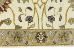 Cream Floral Osh Chobi 2'5X8 Peshawar Oriental Runner Rug