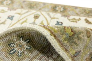 Cream Floral Osh Chobi 2'5X8 Peshawar Oriental Runner Rug