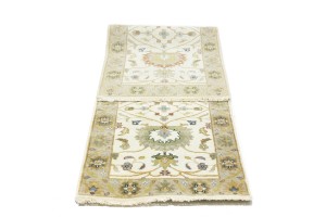 Cream Floral Osh Chobi 2'5X8 Peshawar Oriental Runner Rug