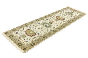 Cream Floral Osh Chobi 2'5X8 Peshawar Oriental Runner Rug