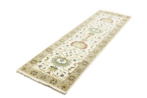 Cream Floral Osh Chobi 2'5X8 Peshawar Oriental Runner Rug