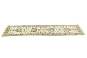 Cream Floral Osh Chobi 2'5X8 Peshawar Oriental Runner Rug