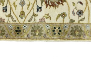 Cream Floral Osh Chobi 2'6X10 Peshawar Oriental Runner Rug