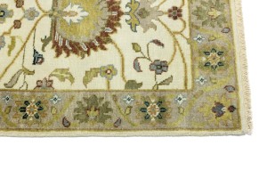 Cream Floral Osh Chobi 2'6X10 Peshawar Oriental Runner Rug