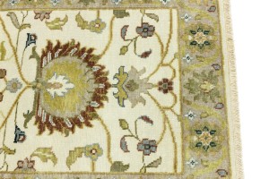 Cream Floral Osh Chobi 2'6X10 Peshawar Oriental Runner Rug