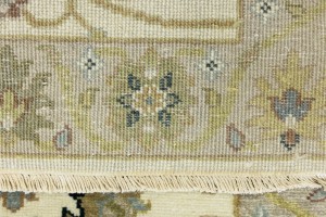 Cream Floral Osh Chobi 2'6X10 Peshawar Oriental Runner Rug
