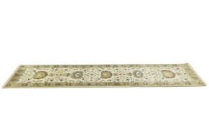 Cream Floral Osh Chobi 2'6X10 Peshawar Oriental Runner Rug