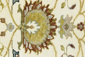 Cream Floral Osh Chobi 2'6X10 Peshawar Oriental Runner Rug