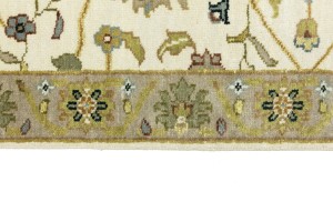 Cream Floral Osh Chobi 2'6X12 Peshawar Oriental Runner Rug