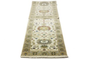 Cream Floral Osh Chobi 2'6X12 Peshawar Oriental Runner Rug